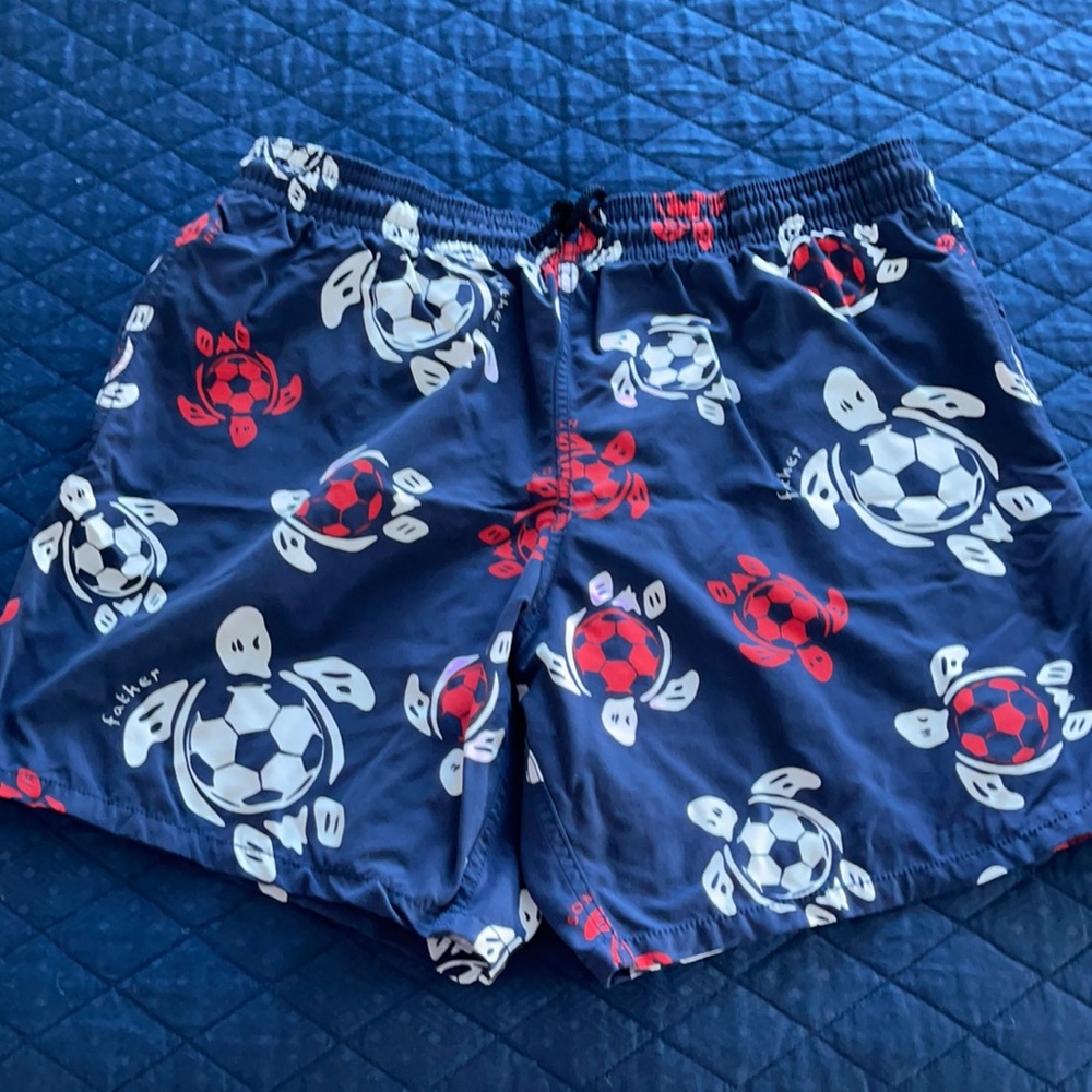 Vilebrequin Red white and blue turtle baiting suit